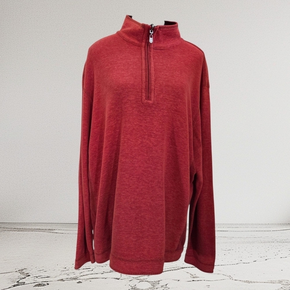 Tommy Bahama Men's Burnt Orange 1/4 Zip Sweater Size XL